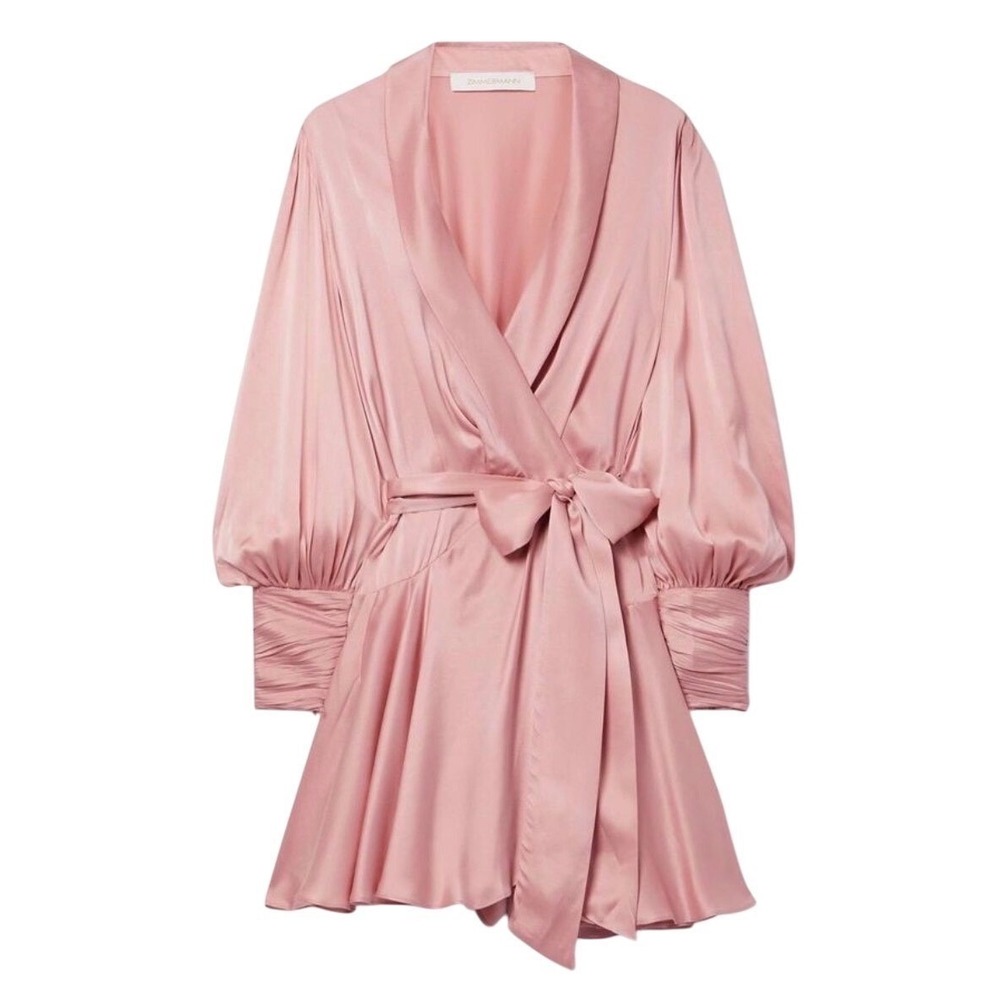 Zimmermann Pink Silk Wrap Dress  | US Size 4 Small/AU 0 |‎ Silk | Wedding Guest